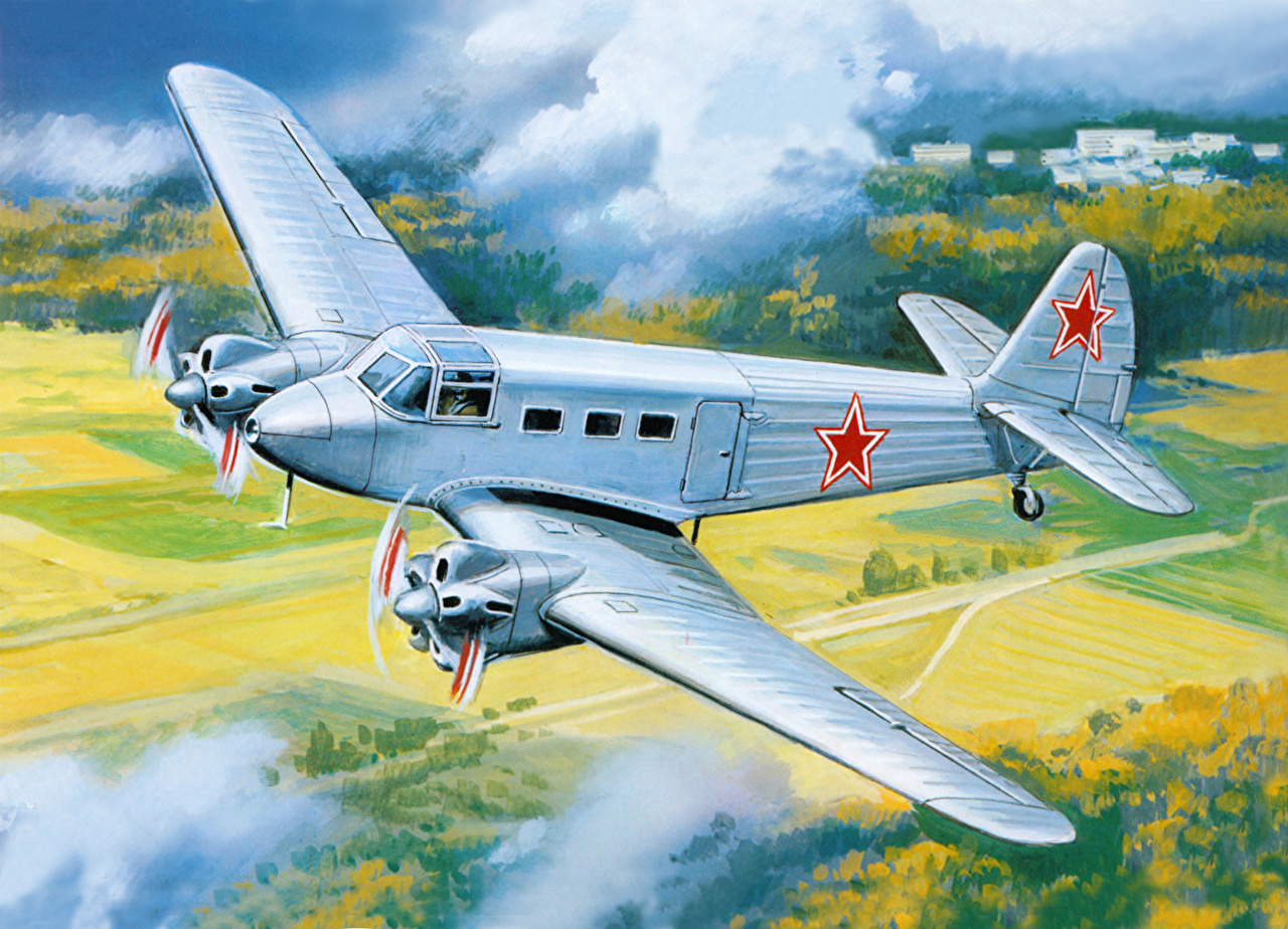 1280x924 Wallpapers Airplane Yak 8 Flight Painting Art Aviation - Airplane Painting