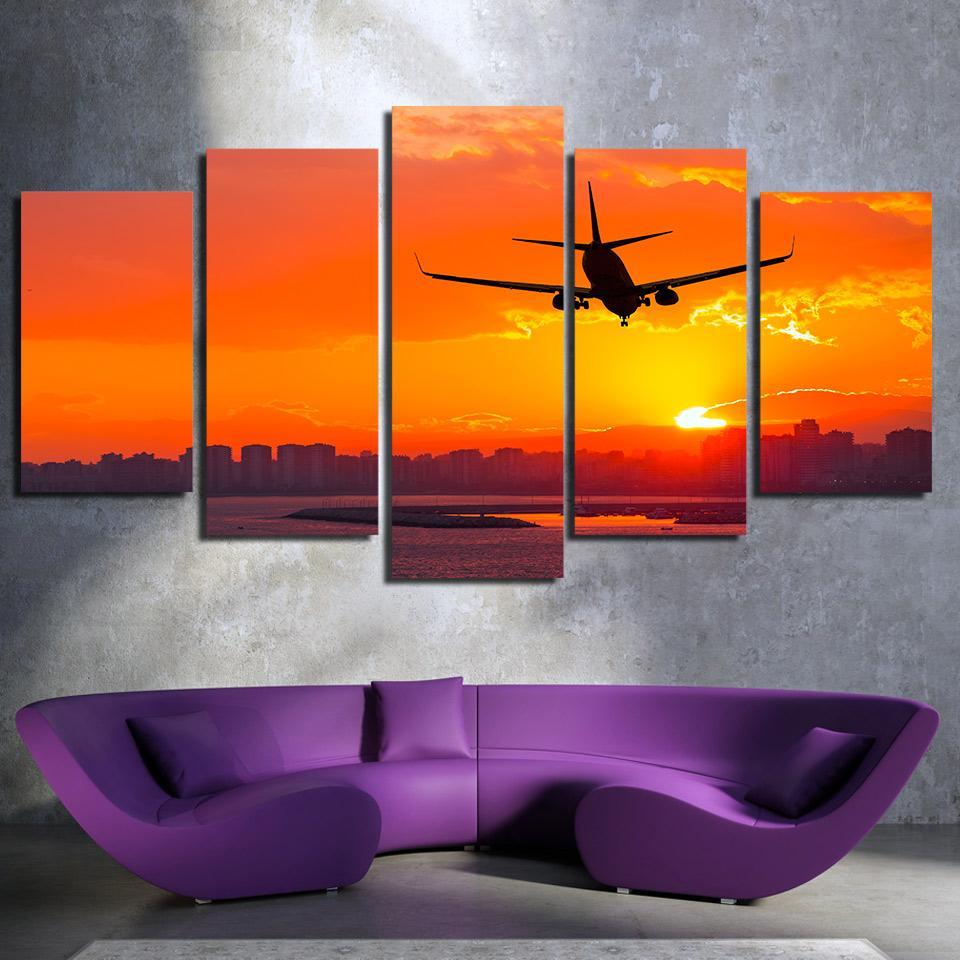 960x960 Airplane Prints Sunset It Make Your Day - Airplane Painting On Canvas