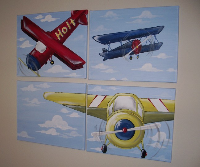 648x539 Austin Artworks - Airplane Painting On Canvas