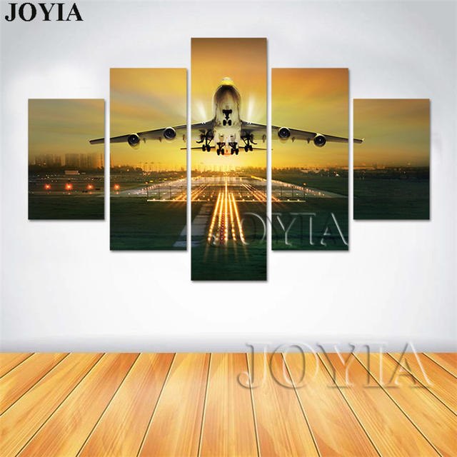 640x640 Online Shop 5 Piece Canvas Art Airplane Wall Painting Home Decor - Airport Painting