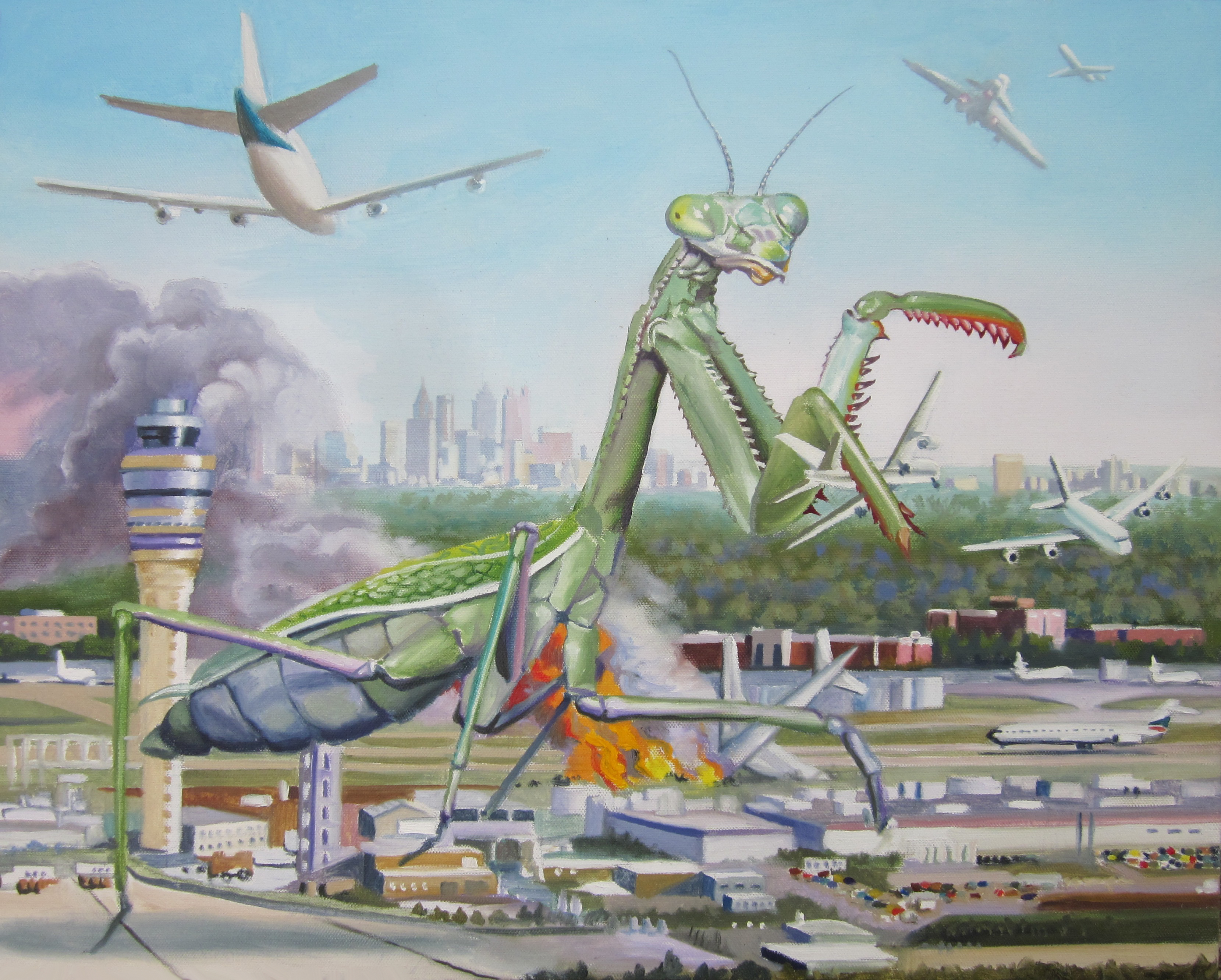 3319x2663 Airport Art Of Buddy Mccue - Airport Painting