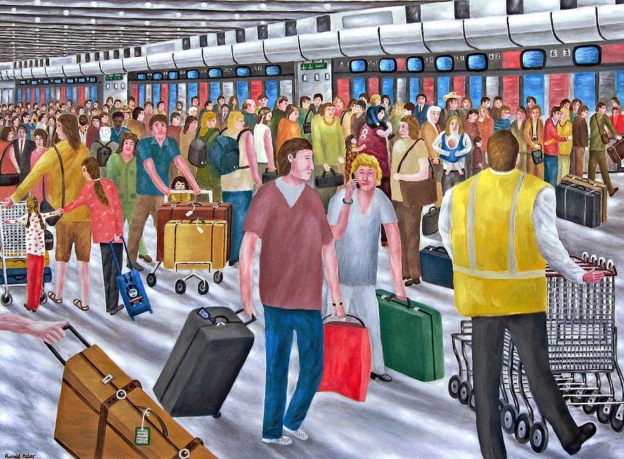 900x662 Airport By Ronald Haber - Airport Painting