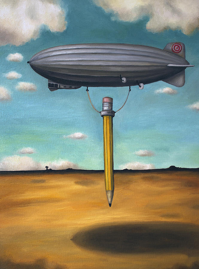 665x900 Lead Zeppelin Painting By Leah Saulnier The Painting Maniac - Airship Painting