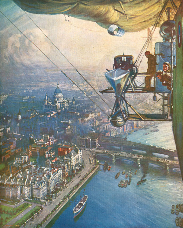 600x746 London From An Airship Ns11 - Airship Painting
