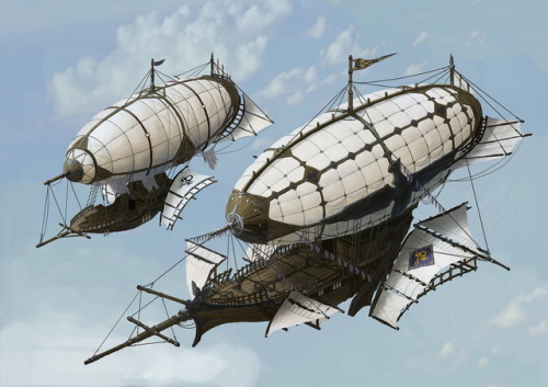 500x353 Steampunk Airship Art Tumblr - Airship Painting
