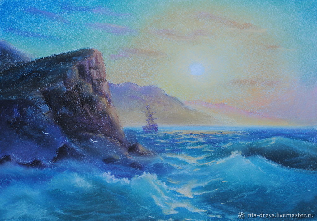 1024x715 Painting Pastel Sea (For Explanation Of Aivazovsky) Shop Online - Aivazovsky Painting