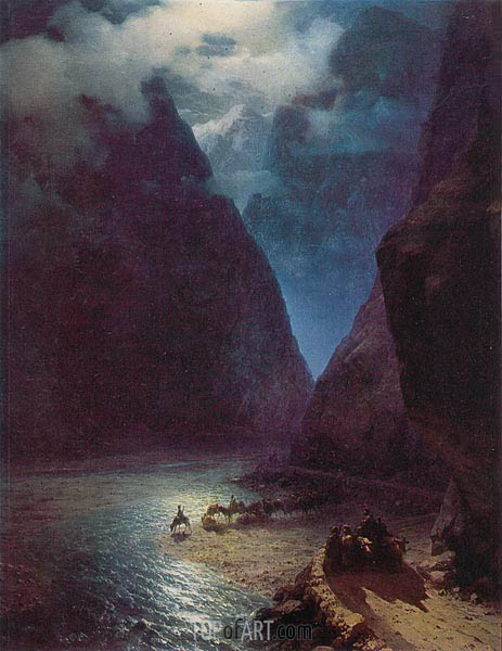 463x600 Daryal Gorge Aivazovsky Painting Reproduction 3783 Topofart - Aivazovsky Painting