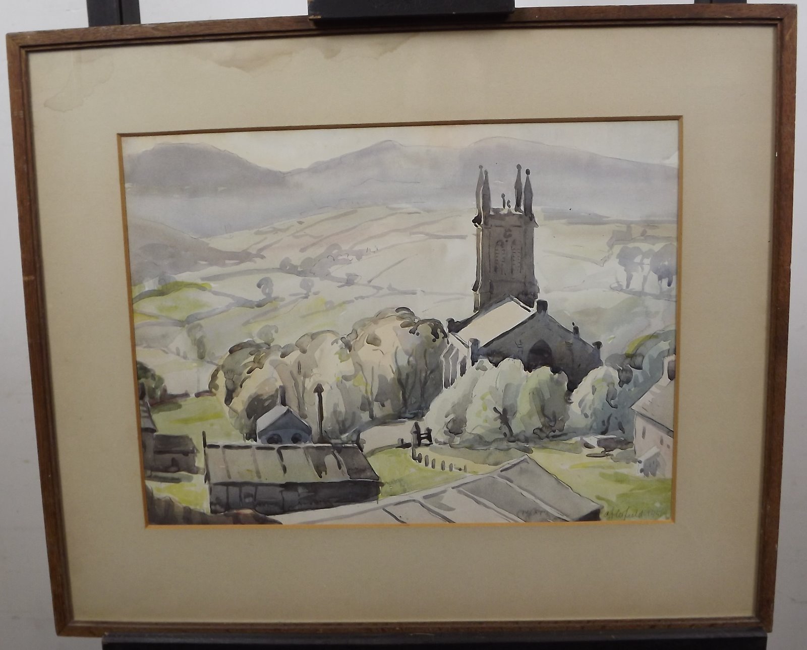 1600x1289 Framed A.j.corfield Watercolour Painting Of A Church - Aj Painting