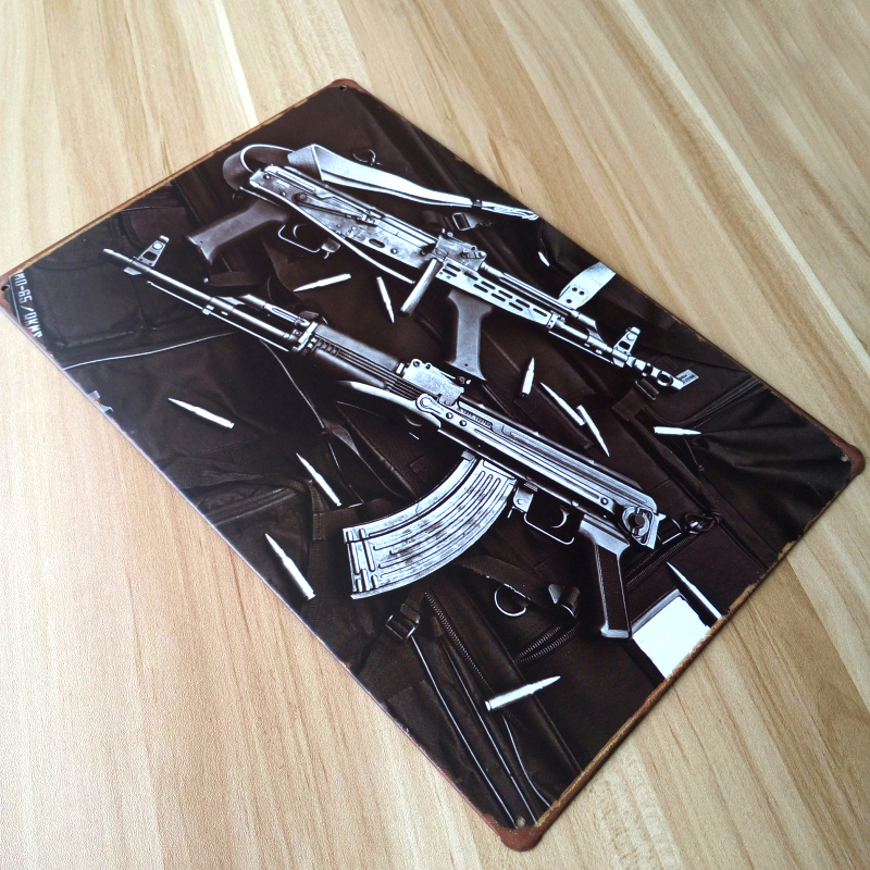 800x800 Ak 47 Vintage Tin Sign Metal Painting Wall Decoration Retro Bar - Ak 47 Painting