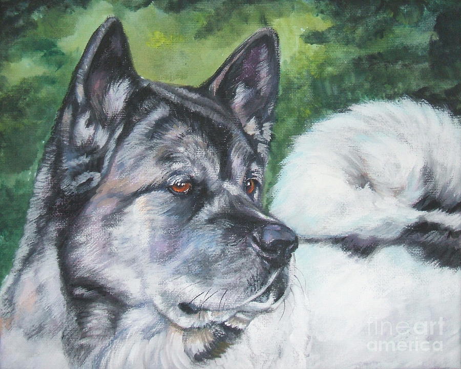 900x720 Akita Painting By Lee Ann Shepard - Akita Painting
