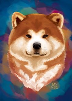 236x333 Japanese Akita Art Canvas Print Of La Shepard Thedoglover - Akita Painting