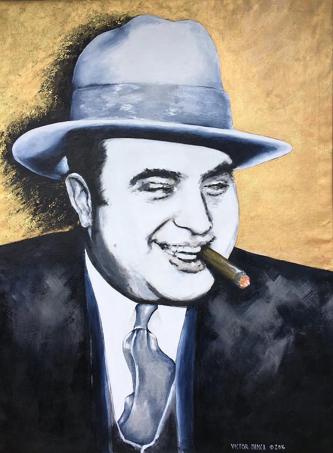 662x900 Al Capone Painting By Victor Minca - Al Capone Painting