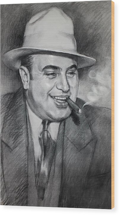 405x720 Al Capone Wood Print By Ylli Haruni - Al Capone Painting