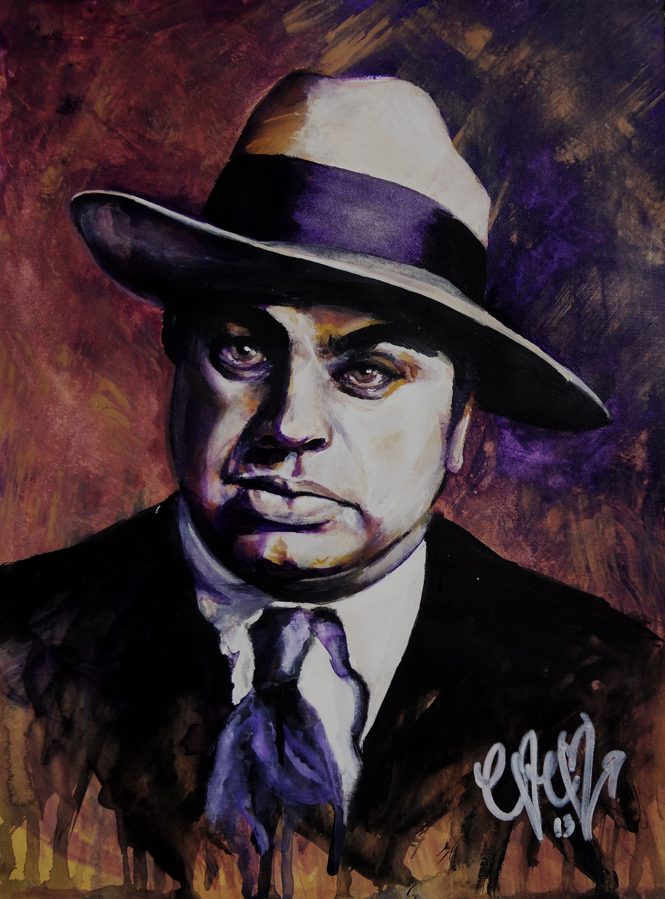 2543x3436 Al Capone Wall Art Perfect Pop Of Color For A Man Cave Or Bachelor - Al Capone Painting