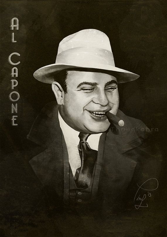 570x809 Al Capone Large Wall Art Of A Digital Painting Historical Mobster - Al Capone Painting