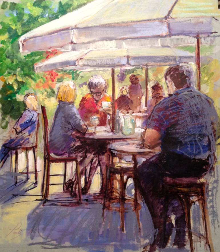 770x883 Saatchi Art Dining Al Fresco Painting By Podi Lawrence - Al Fresco Painting