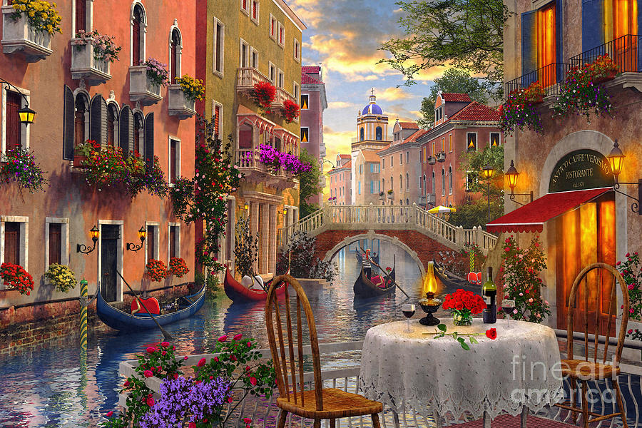 900x600 Venice Al Fresco Digital Art By Dominic Davison - Al Fresco Painting