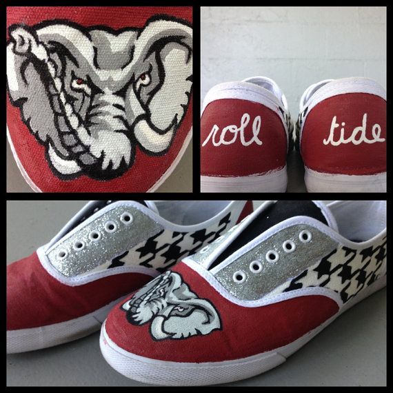 570x570 Alabama Crimson Tide Painted Canvas Shoes By Alabama Crimson - Alabama Crimson Tide Painting