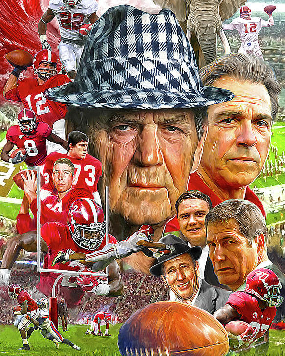 582x727 Alabama Crimson Tide Poster By Mark Spears - Alabama Crimson Tide Painting