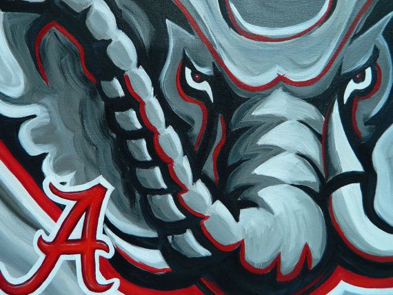 570x428 Alabama Crimson Tide Painting Sports Art College Art Colleges - Alabama Crimson Tide Painting