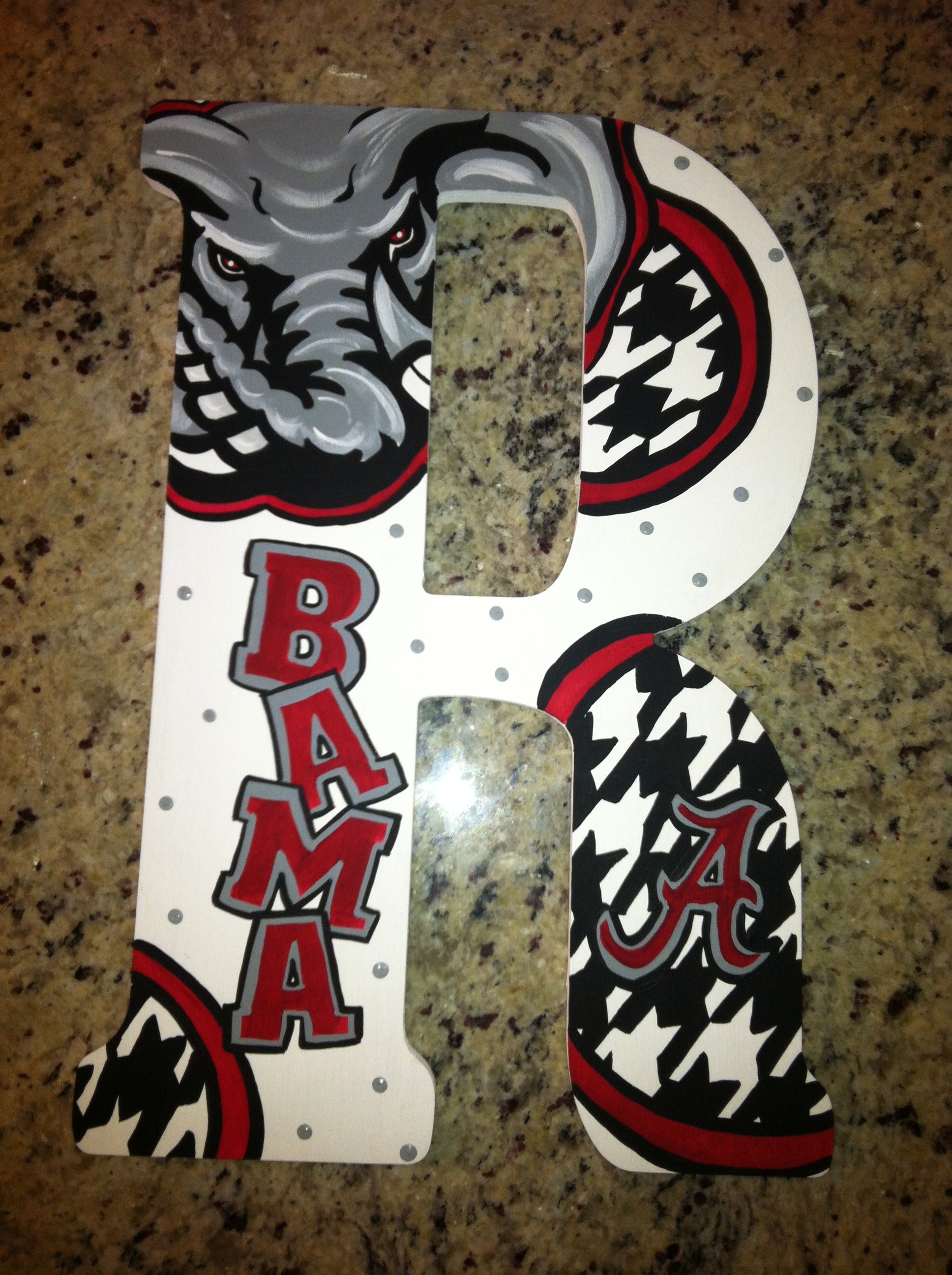 1936x2592 Alabama Crimson Tide Custom Hand Painted Door Hanger Wall Art - Alabama Crimson Tide Painting