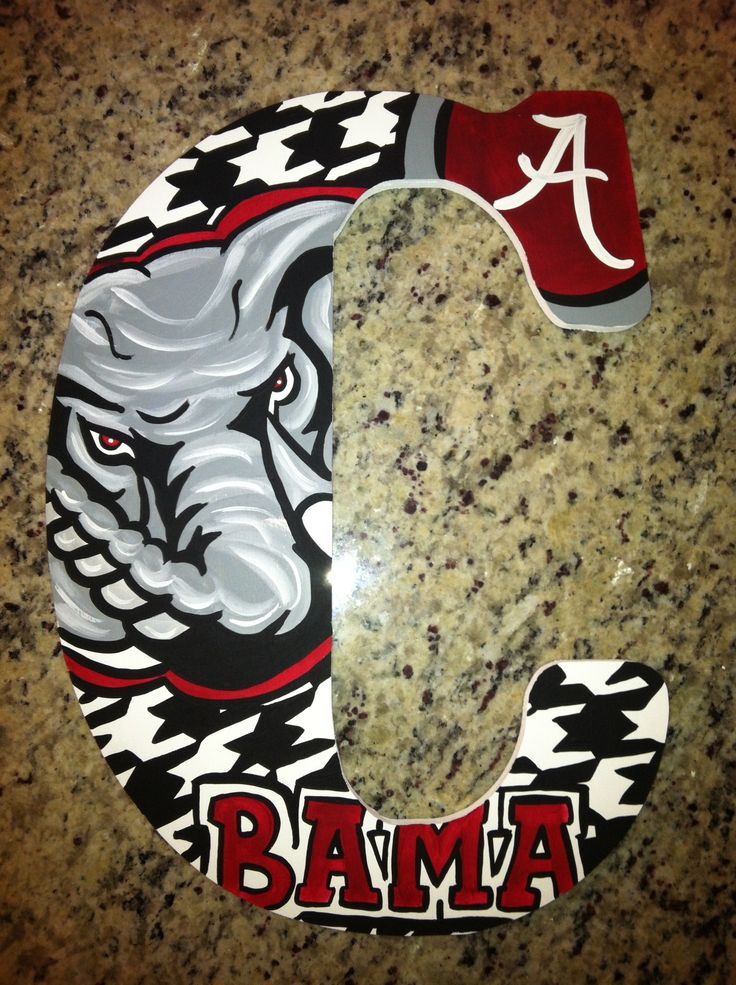736x985 Alabama Crimson Tide Custom Hand Painted Door Hangerwall Art - Alabama Crimson Tide Painting