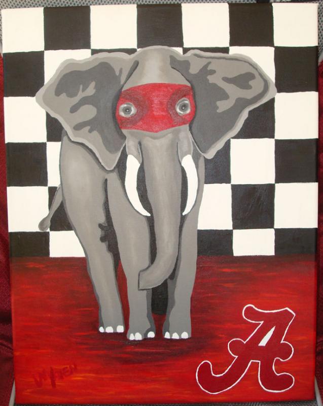 637x800 Alabama Painting Finished . - Alabama Elephant Painting