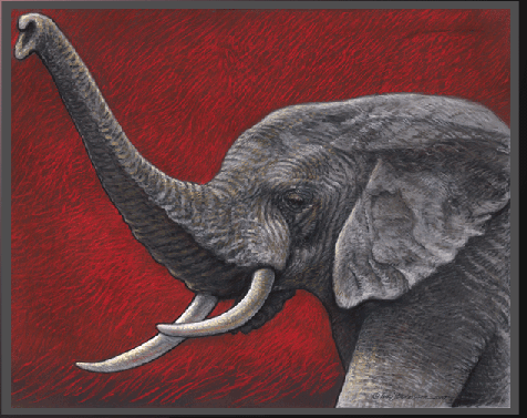 476x377 Elephant Art Alabama Crimson Tide Poster Print Picture - Alabama Elephant Painting