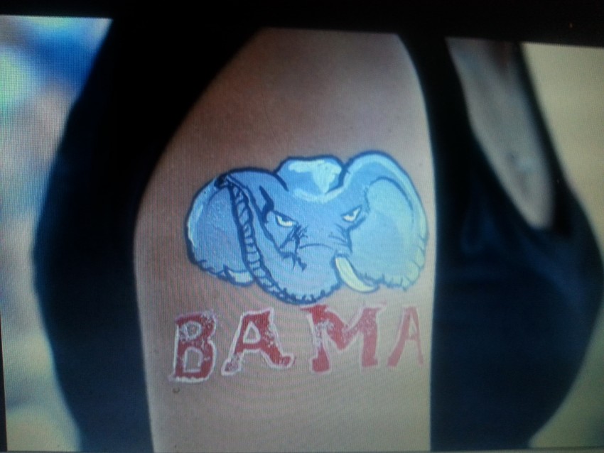 850x638 Hire Fancy Faces In Texas Face Painting - Alabama Elephant Painting