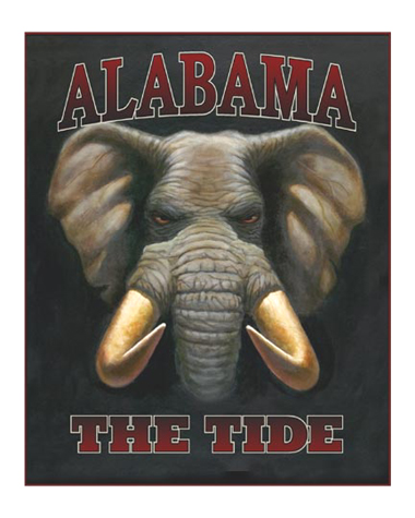 380x475 The Tide Alabama Crimson Tide Football Mascot Sports Art Print Poster - Alabama Elephant Painting