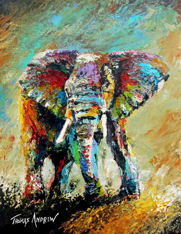 612x792 Thomas Andrew Art - Alabama Elephant Painting