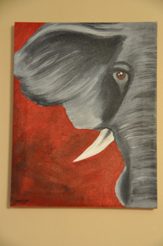 570x858 Alabama Elephant By Brittanysartshop On Etsy Diy Projects - Alabama Elephant Painting