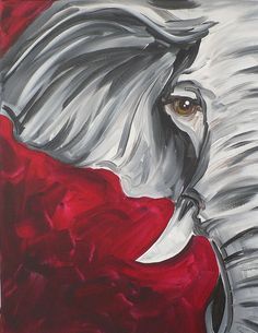 236x305 Alabama Football Elephant Art - Alabama Elephant Painting