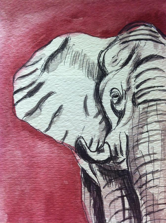 672x900 Alabama Elephant Painting By Hae Kim - Alabama Elephant Painting