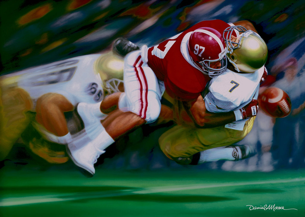 1024x727 Artist Still Fighting Alabama Over Football Paintings - Alabama Football Painting
