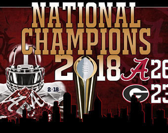 340x270 Alabama Crimson Tide National Championship Art Print Roll - Alabama Football Painting