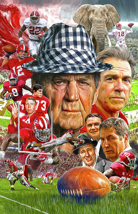 582x900 Alabama Crimson Tide Painting By Mark Spears - Alabama Football Painting