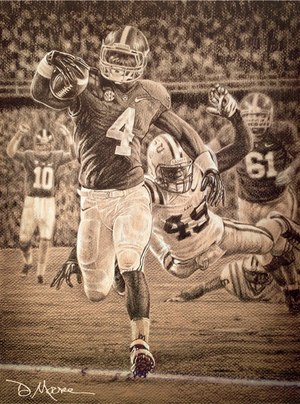 300x404 Alabama Football Art - Alabama Football Painting