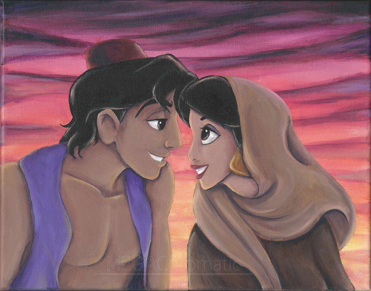 1280x1005 Jose Rivera Art Aladdin Painting Done With Acrylic On Canvas . - Aladdin Painting