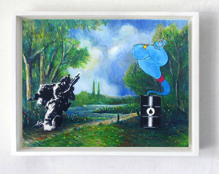 770x611 Saatchi Art Aladdin And The Magic Barrel Painting By Goran - Aladdin Painting