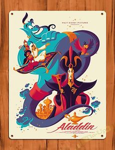 230x300 Tin Sign Aladdin Disney Vintage Ride Art Painting Movie Poster - Aladdin Painting