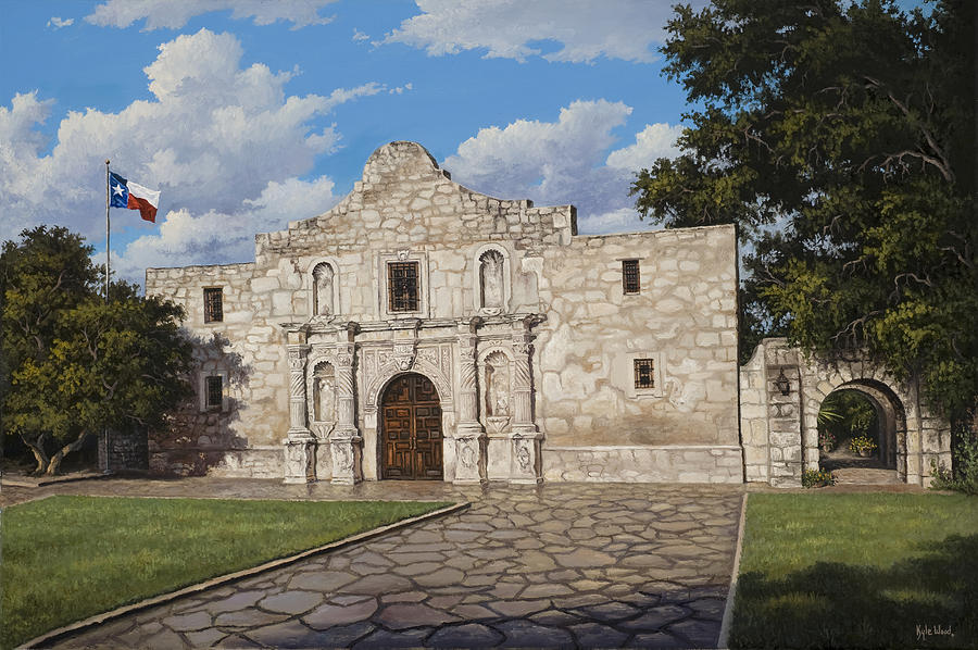 900x598 The Alamo Painting By Kyle Wood - Alamo Painting