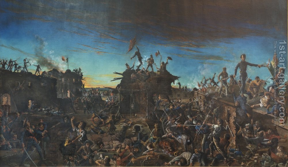 1000x580 Dawn - Alamo Painting