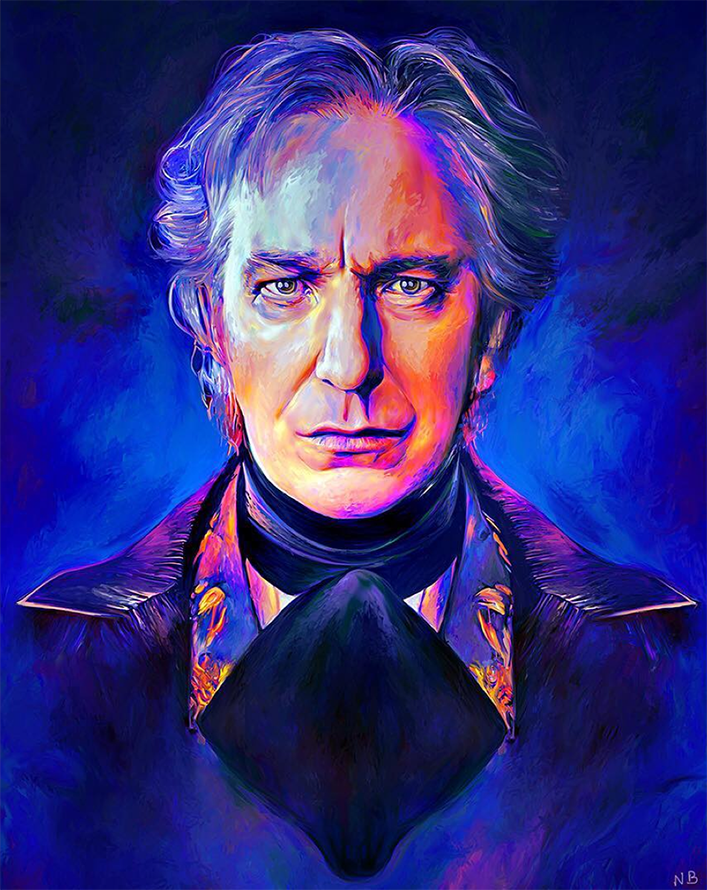 707x890 Alan Rickman By Nickybarkla - Alan Rickman Painting