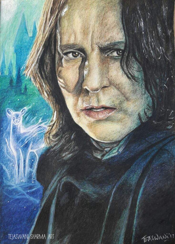 734x1024 Drawing Severus Snape ( Alan Rickman) From Harry Potter Art Amino - Alan Rickman Painting
