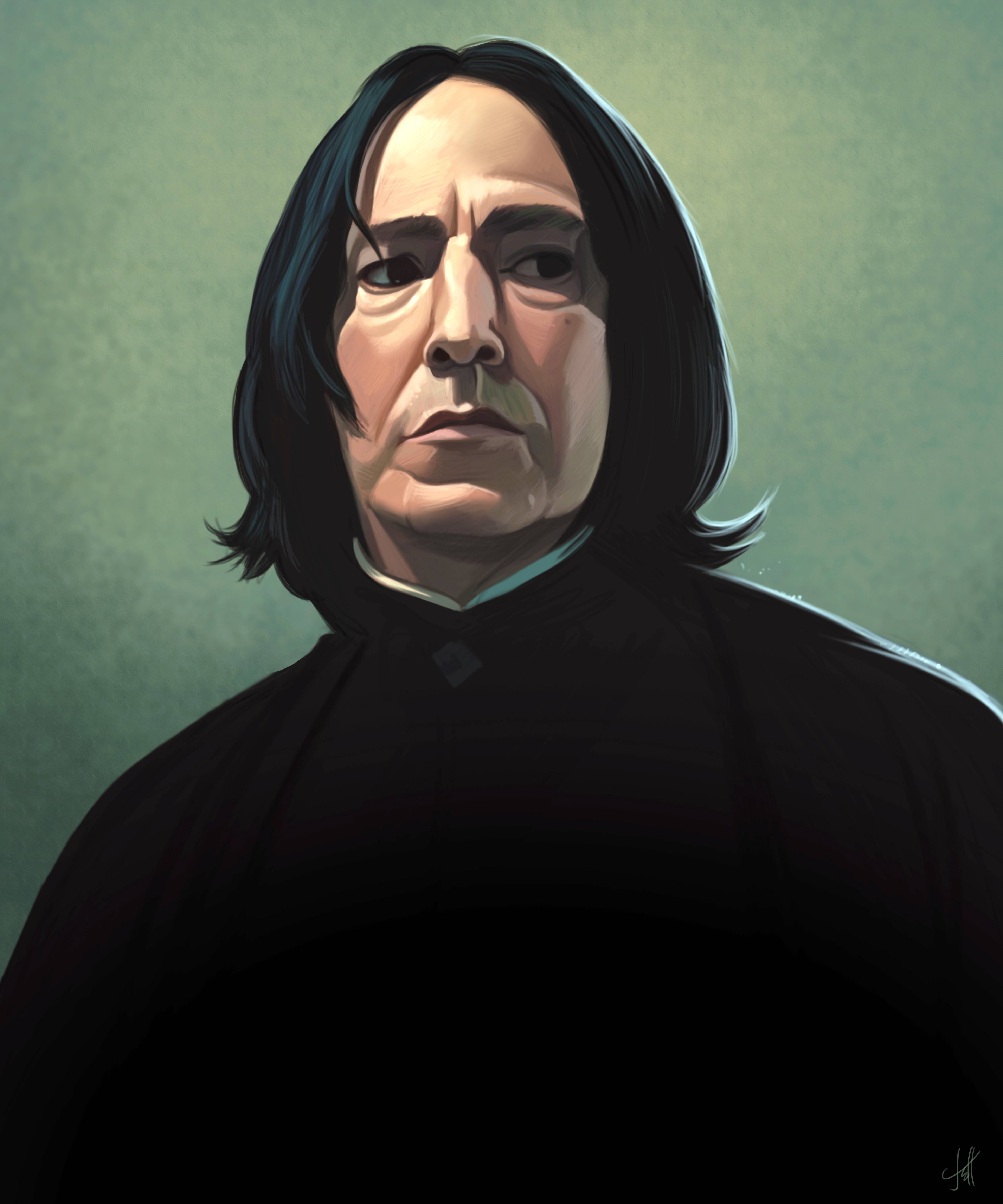 4859x5832 My Painting Of The Amazing Alan Rickman As Severus Snape (Digital - Alan Rickman Painting