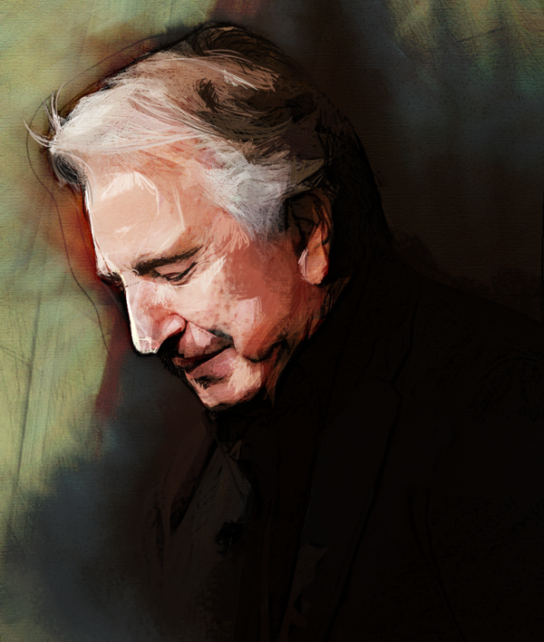 600x708 Rip Alan Rickman By Ibuzoo - Alan Rickman Painting