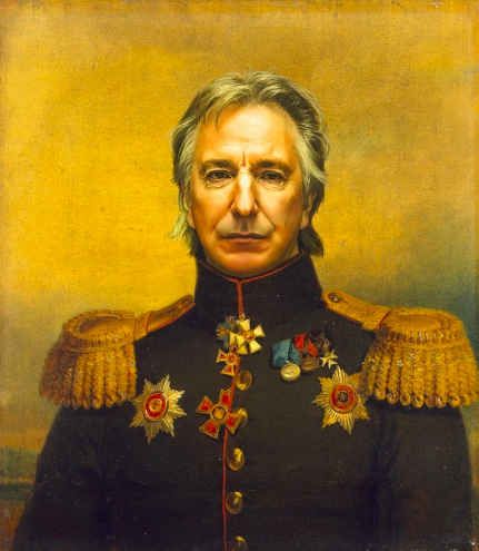 431x495 These Portraits Of Celebrities As Army Generals Are Amazing - Alan Rickman Painting