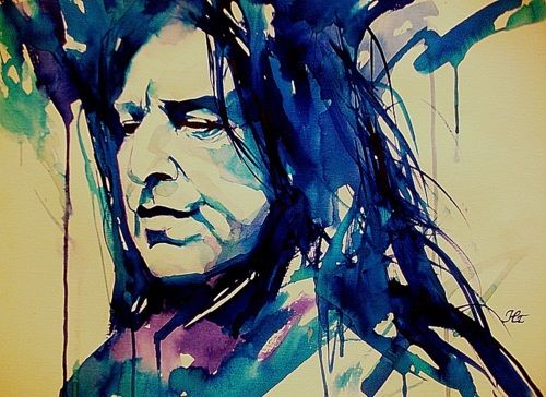 500x364 Alan Rickman Watercolor Inspiration Harry Potter - Alan Rickman Painting