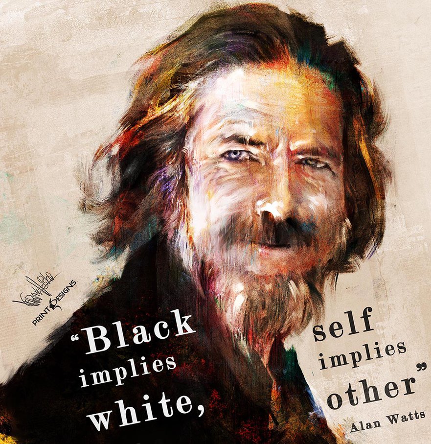 881x907 Alan Watts Tribute By Mickehill - Alan Watts Painting